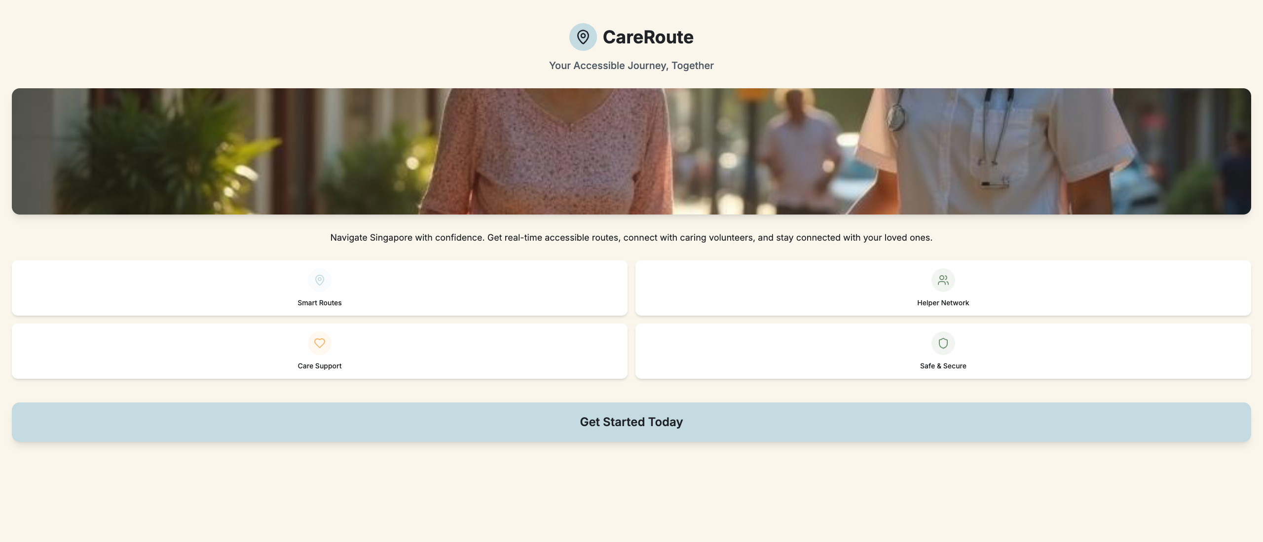 CareRoute homepage